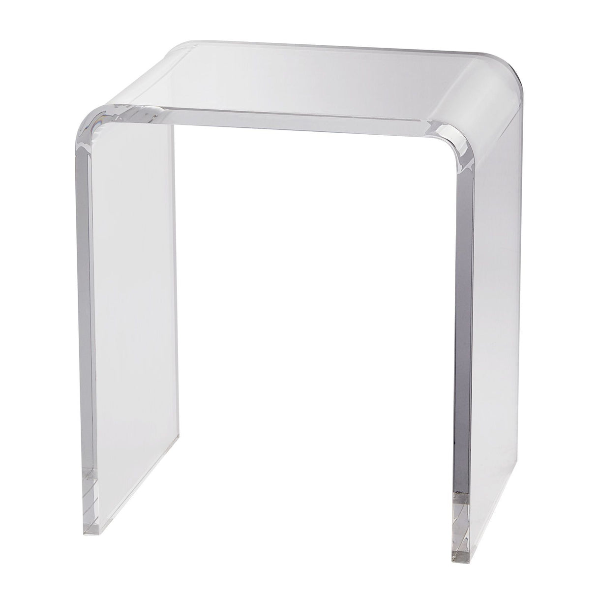 Acrylic Clear End Table, C-Shaped Lucite Side Table