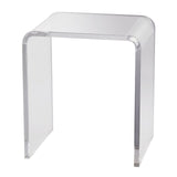 Acrylic Clear End Table, C-Shaped Lucite Side Table