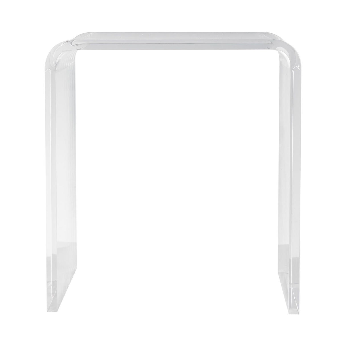 Acrylic Clear End Table, C-Shaped Lucite Side Table