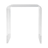 Acrylic Clear End Table, C-Shaped Lucite Side Table