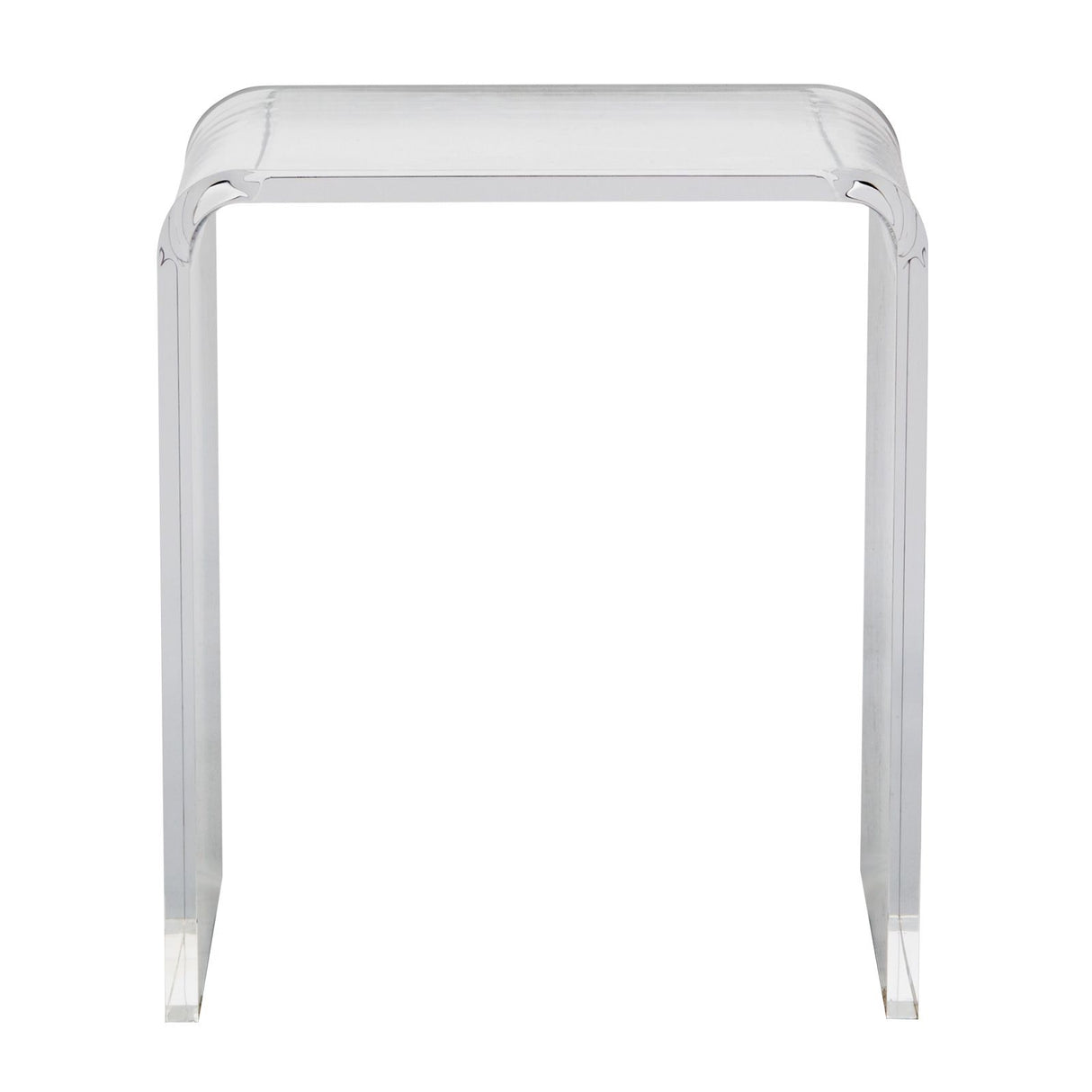 Acrylic Clear End Table, C-Shaped Lucite Side Table