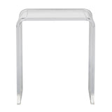 Acrylic Clear End Table, C-Shaped Lucite Side Table