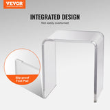 Acrylic Clear End Table, C-Shaped Lucite Side Table