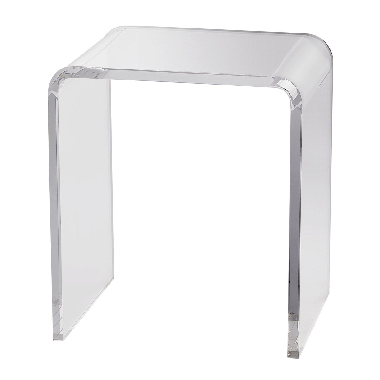 Acrylic Clear End Table, C-Shaped Lucite Side Table