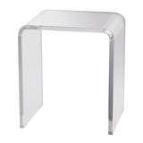 Acrylic Clear End Table, C-Shaped Lucite Side Table