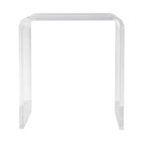 Acrylic Clear End Table, C-Shaped Lucite Side Table