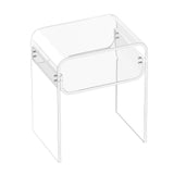 Acrylic Side Table, 2 Tiers Clear Bedside Table with Storage Shelf, Modern Rectangle Acrylic End Desk, Transparent Thick Nightstand for Bedroom, Living Room, Study, 30 x 40 x 50 cm (Clear)