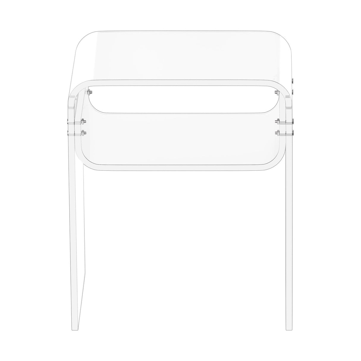 Acrylic Side Table, 2 Tiers Clear Bedside Table with Storage Shelf, Modern Rectangle Acrylic End Desk, Transparent Thick Nightstand for Bedroom, Living Room, Study, 30 x 40 x 50 cm (Clear)