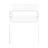 Acrylic Side Table, 2 Tiers Clear Bedside Table with Storage Shelf, Modern Rectangle Acrylic End Desk, Transparent Thick Nightstand for Bedroom, Living Room, Study, 30 x 40 x 50 cm (Clear)