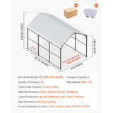 VEVOR Heavy Duty Metal Carport, 10' x 15' Outdoor Carport with Galvanized Steel Frame & Roof, Car Tent Garage Shade with Removable Sidewalls, Multi-Use Car Shelter for Pickup, Boat, Car & Tractors