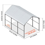VEVOR Heavy Duty Metal Carport, 10' x 15' Outdoor Carport with Galvanized Steel Frame & Roof, Car Tent Garage Shade with Removable Sidewalls, Multi-Use Car Shelter for Pickup, Boat, Car & Tractors