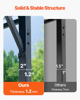 VEVOR Heavy Duty Metal Carport, 10' x 15' Outdoor Carport with Galvanized Steel Frame & Roof, Car Tent Garage Shade with Removable Sidewalls, Multi-Use Car Shelter for Pickup, Boat, Car & Tractors