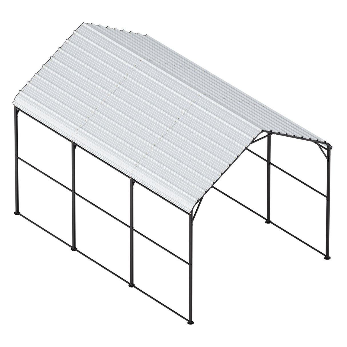 VEVOR Heavy Duty Metal Carport, 10' x 15' Outdoor Carport with Galvanized Steel Frame & Roof, Car Tent Garage Shade with Removable Sidewalls, Multi-Use Car Shelter for Pickup, Boat, Car & Tractors