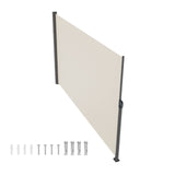 Retractable Side Awning,160X300cm Aluminum Outdoor Privacy Screen, 280g Polyester Water-proof Retractable Patio Screen, UV 30+ Room Divider Wind Screen for Patio, Backyard, Balcony, Beige