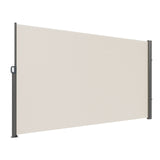 Retractable Side Awning,160X300cm Aluminum Outdoor Privacy Screen, 280g Polyester Water-proof Retractable Patio Screen, UV 30+ Room Divider Wind Screen for Patio, Backyard, Balcony, Beige