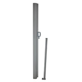 Retractable Side Awning,160X300cm Aluminum Outdoor Privacy Screen, 280g Polyester Water-proof Retractable Patio Screen, UV 30+ Room Divider Wind Screen for Patio, Backyard, Balcony, Beige