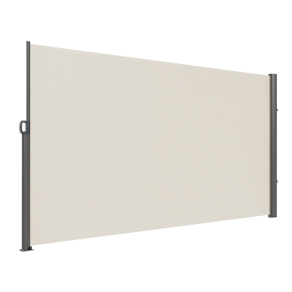 Retractable Side Awning,160X300cm Aluminum Outdoor Privacy Screen, 280g Polyester Water-proof Retractable Patio Screen, UV 30+ Room Divider Wind Screen for Patio, Backyard, Balcony, Beige