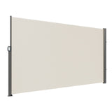 Retractable Side Awning,160X300cm Aluminum Outdoor Privacy Screen, 280g Polyester Water-proof Retractable Patio Screen, UV 30+ Room Divider Wind Screen for Patio, Backyard, Balcony, Beige