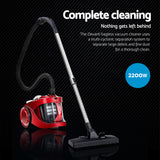 Devanti 2200W Bagless Vacuum Cleaner Red