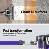 Devanti Stick Vacuum Cleaner Bagless Cordless 150W Purple
