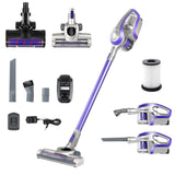 Devanti Stick Vacuum Cleaner Roller Brush Cordless 150W Purple
