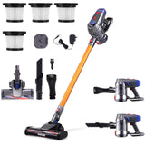Devanti Stick Vacuum Cleaner Cordless HEPA Filter Gold 150W