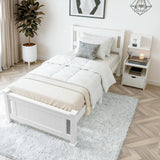 Artiss King Single Bed Frame and Bedside Table White