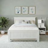 Artiss King Single Bed Frame and Bedside Table White
