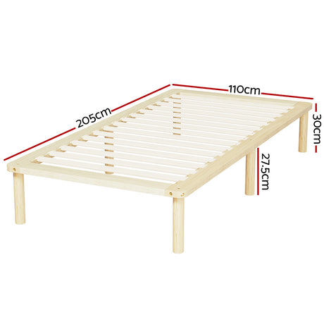 AMBA Wooden Bed Frame - King Single
