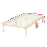 Artiss Bed Frame Single Size Wooden Base Mattress Platform Timber Pine AMBA