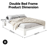 Jade White Timber Bed Frame Double Size