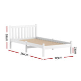 Sofie White Pine Bed Frame - King Single Size