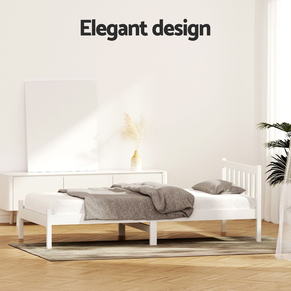 Sofie White Pine Bed Frame - King Single Size