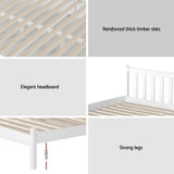 Sofie White Pine Bed Frame - King Single Size