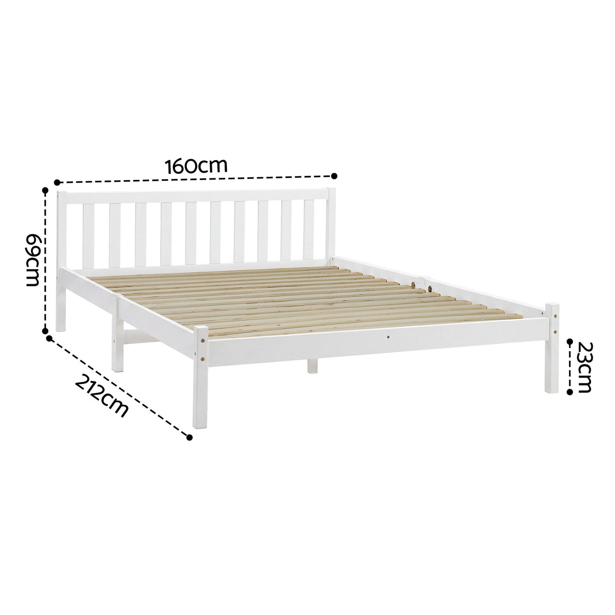 Sofie White Bed Frame Queen Size
