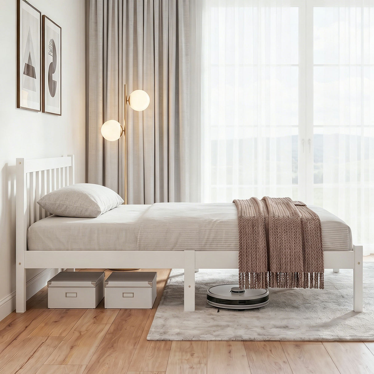 Sofie White Bed Frame Queen Size