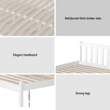 Single Wooden Bed Frame - White