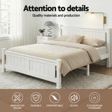 Double Size Wooden Bed Frame - White