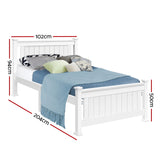 Luna White Single Wooden Bed Frame