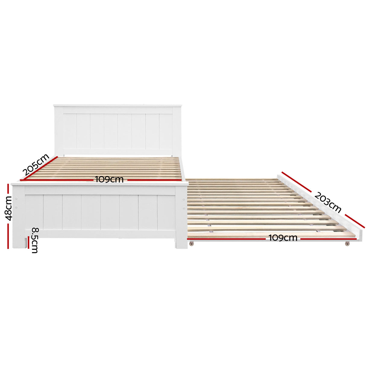 Elvis Trundle Bed Frame - King Single