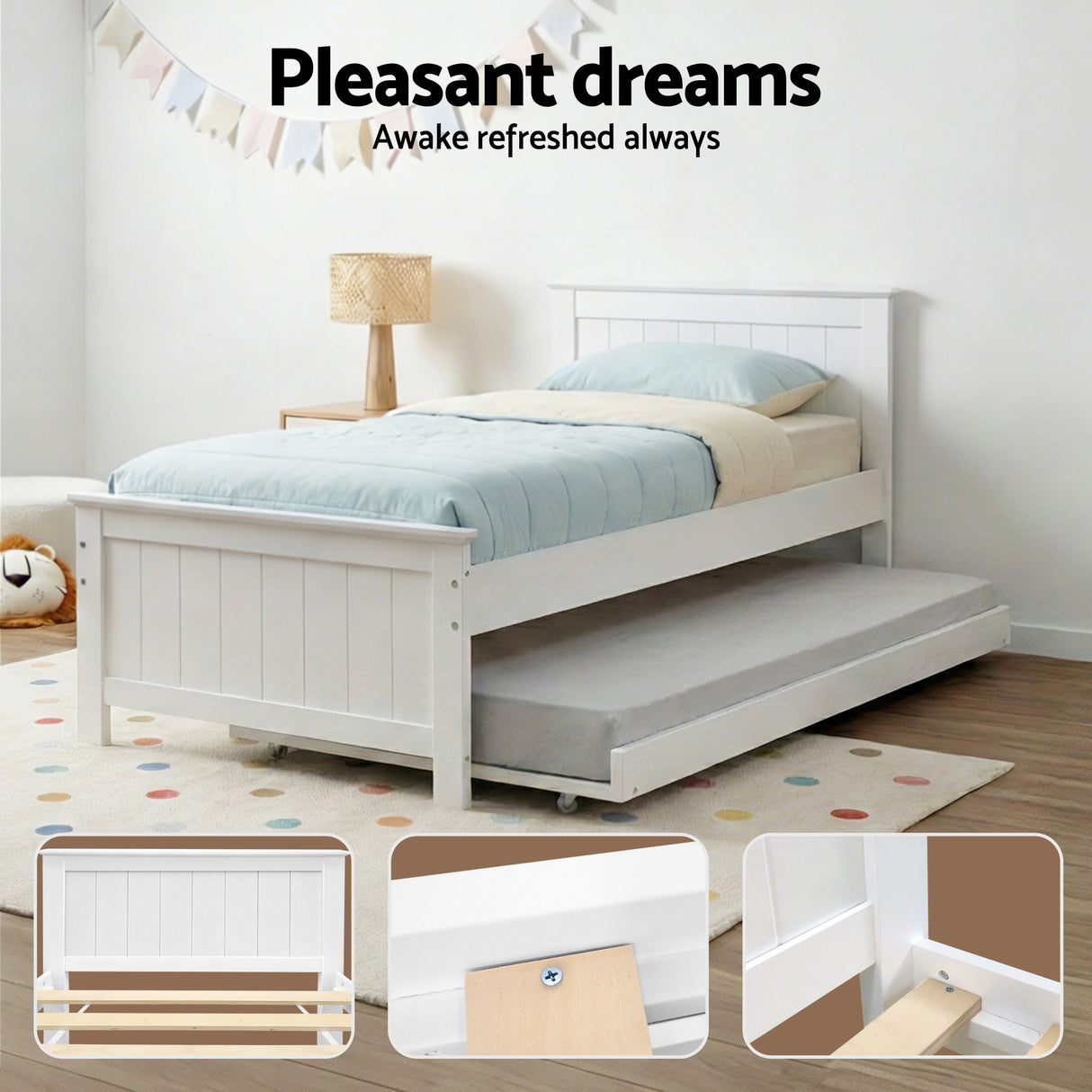 Elvis Trundle Bed Frame - King Single