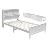 Artiss Bed Frame King Single Size Wooden with 2 Storage Drawers White
