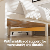 Artiss Bed Frame King Single Size Wooden with 2 Storage Drawers White