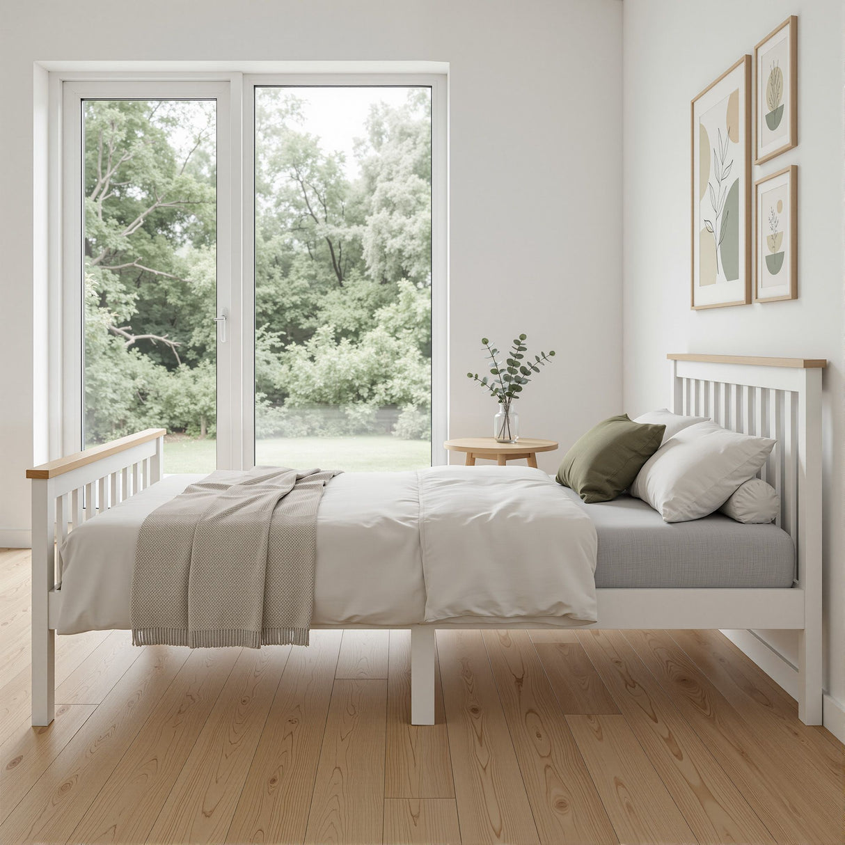 Bed Frame Double Size Metal Base Platform Foundation Black DREW