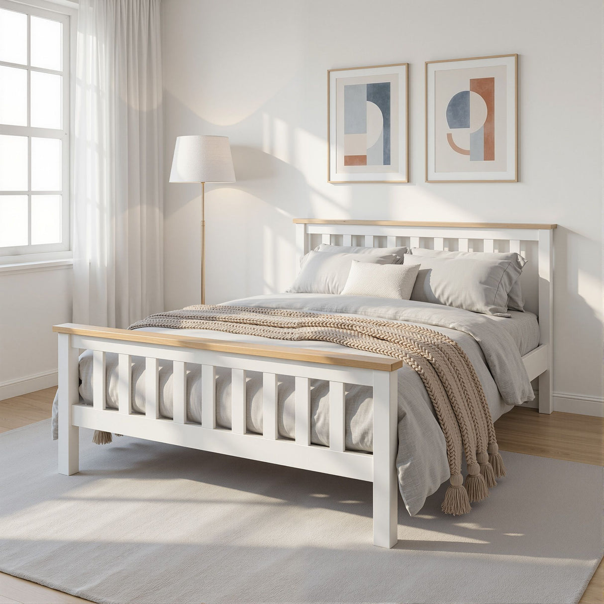 Bed Frame Double Size Metal Base Platform Foundation Black DREW