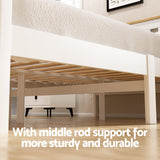 Artiss Bed Frame Double Size Wooden Platform with 2 Storage Drawers White PONY