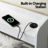 Artiss Bed Frame King Single Size with Charging Ports and 2 Drawers AURA