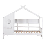 Artiss Kids Single Bed Frame House Bed Solid Wood Montessori Bed for Toddler White