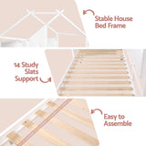 Artiss Kids Single Bed Frame House Bed Solid Wood Montessori Bed for Toddler White