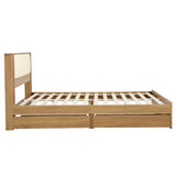 Artiss Queen Bed Frame with 2 Drawers, PU Leather Headboard & Charging Station